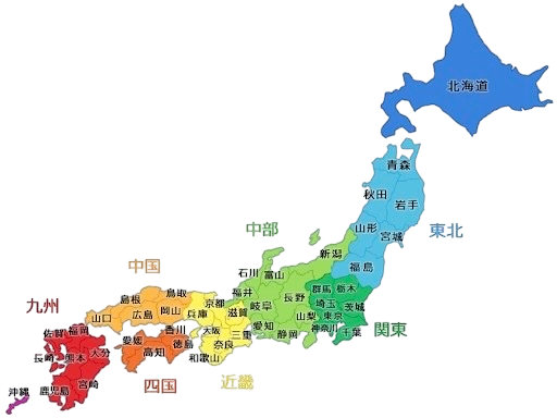日本地理區域地圖
